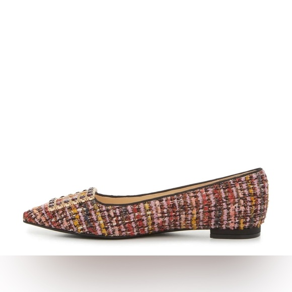 NWT Nine West Tweed & Rhinestone Buckle Flats - Plaid, Preppy - SIZE 9 - Picture 4 of 15